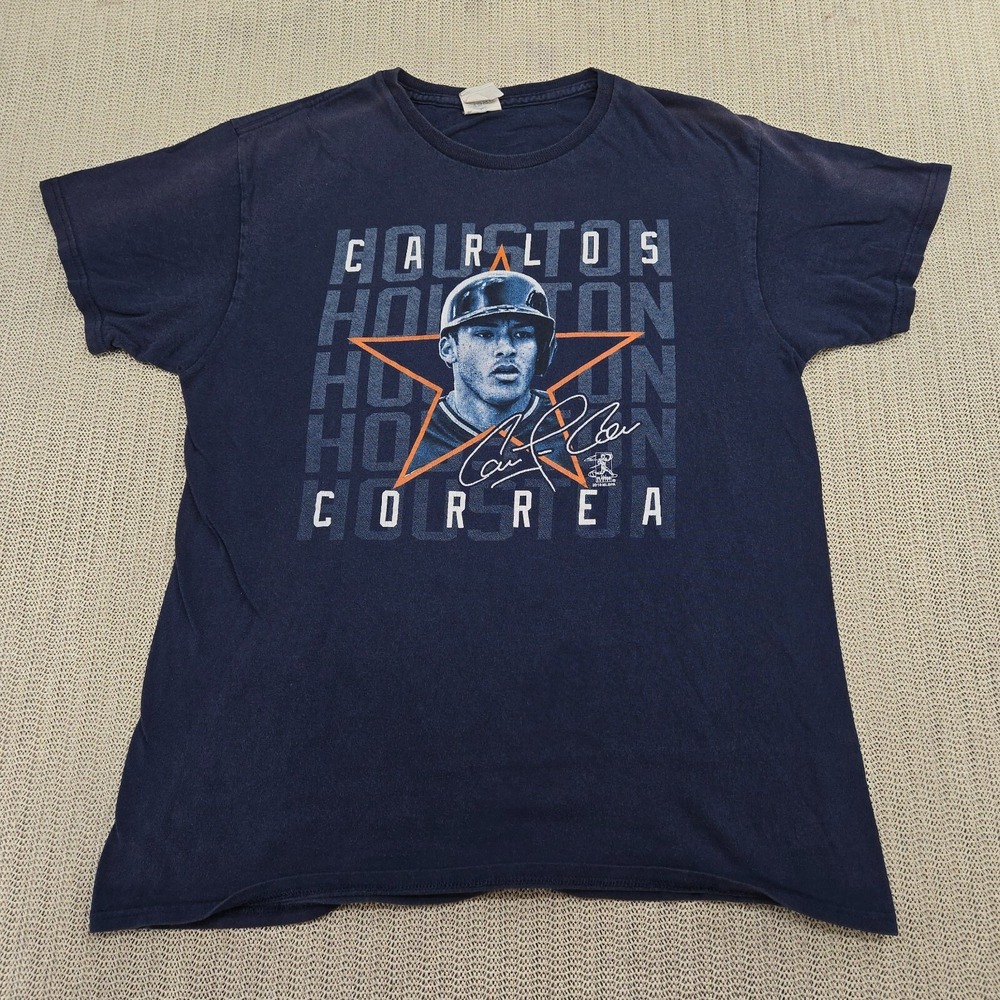 Houston Astros Carlos Correa Shirt Mens Medium Blue 2016 MLB Baseball #1